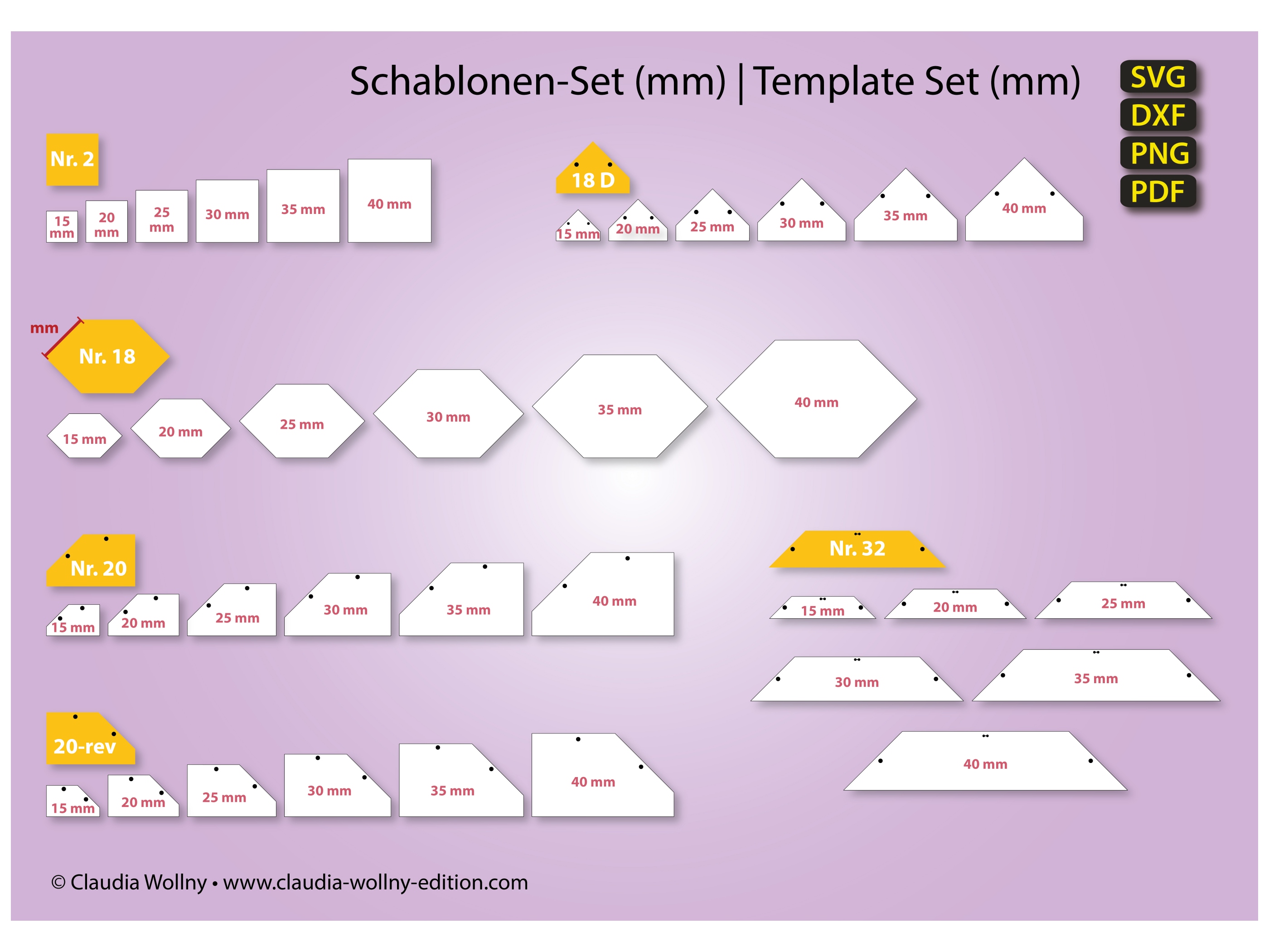 Claudia Wollny Edition - DOWNLOAD Plotter Template Set 