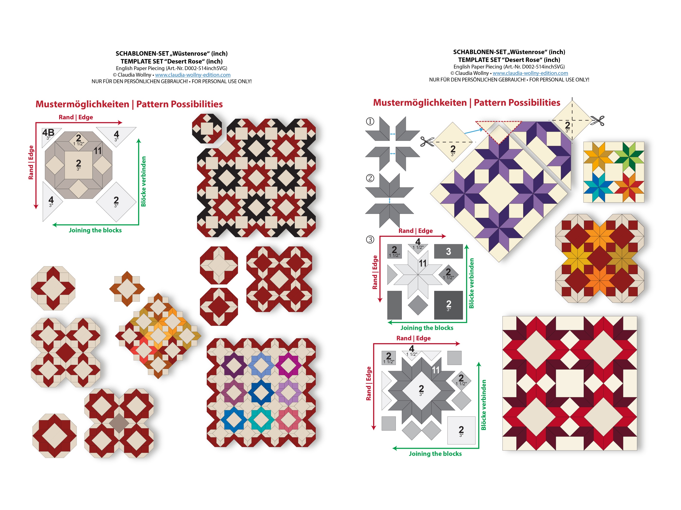 Claudia Wollny Edition - DOWNLOAD Plotter Template Set "Desert Rose"  [svg•dxf•png]